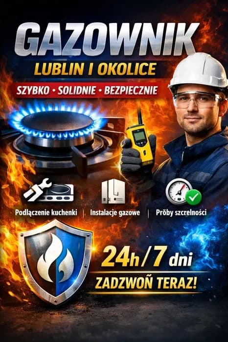 Gazownik Lublin | Kuchenki | Piecyki | Instalacje gazowe 24/7