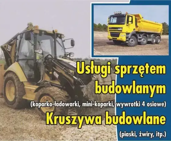Usługi Koparko-Ładowarką koparką wywrotką ziemia ogrodowa piasek żwir