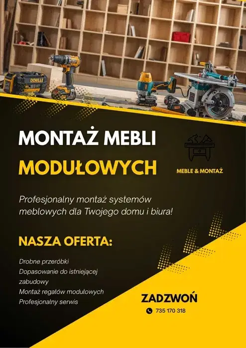Składanie mebli modułowych (ikea, castorama itp.) Kraków i okolice