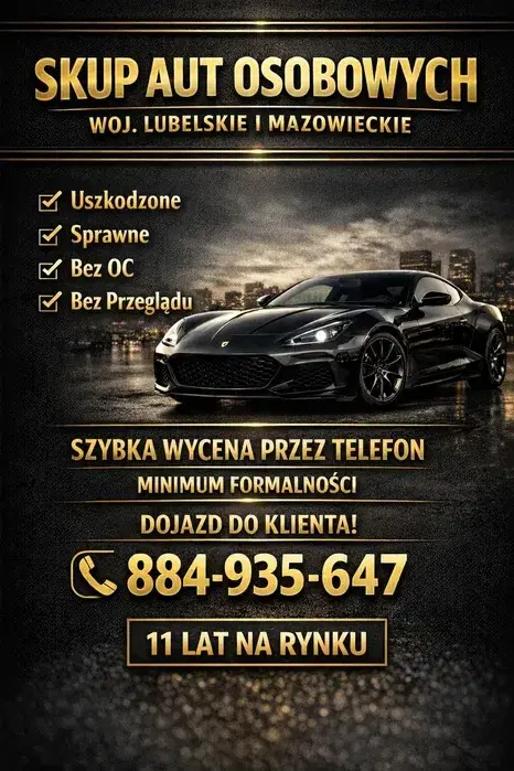 Skup aut Lublin Świdnik Chełm Dęblin Puławy całe lubelskie