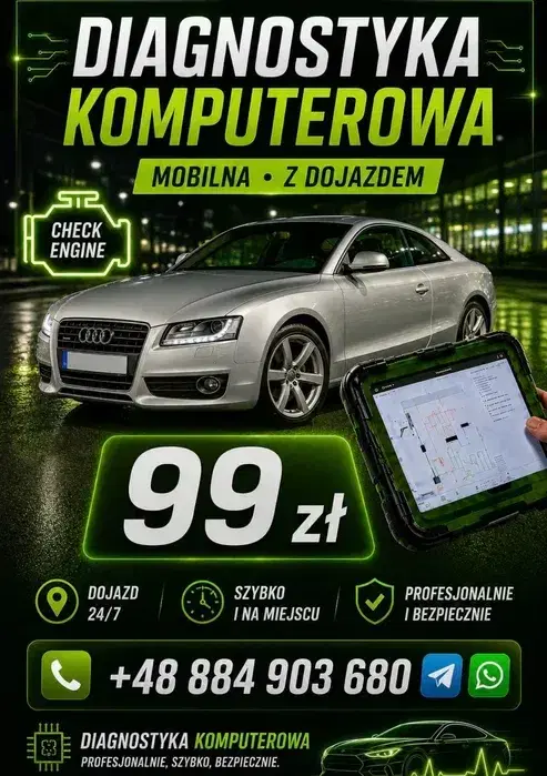 Diagnostyka Komputerowa Samochodu -99 zł,POZNAŃ - Dojazd 24/7
