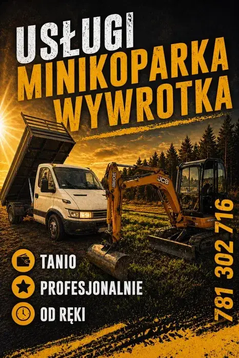 Usługi minikoparką 2.7t / prace ziemnie / utwardzanie terenu / wykopy