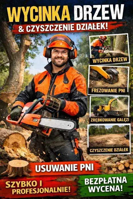 Kompleskowa Wycinka Drzew Karczowanie Frezowanie Pni Skup Drzew