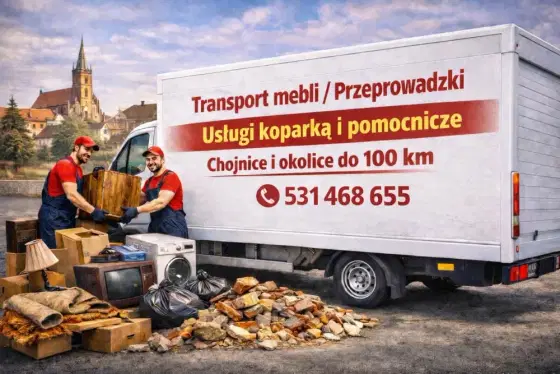 Tani transport/ przeprowadzki/ usługi koparką /wywóz starych mebli