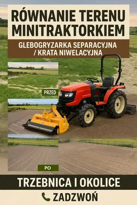 Równanie Glebogryzarka separacyjna Krata niwelacyjna Koszenie trawy