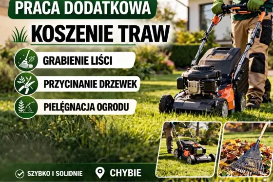 Oferuje koszenie traw oraz prace ogrodowe