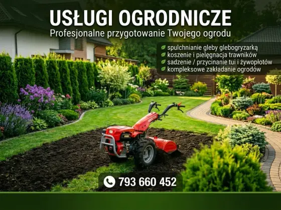 Usługi ogrodnicze glebogryzarka usługi