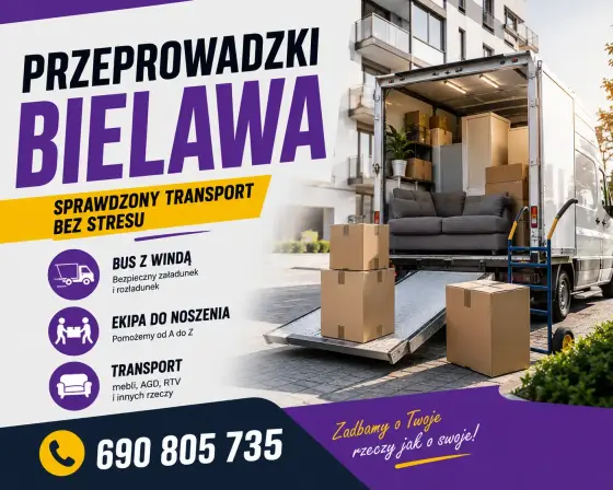 Przeprowadzki Bielawa   Bus z windą   Ekipa do noszenia   Materiały Bu - Uslugi transportowe - transportowe - Bielawa - Dolnośląskie