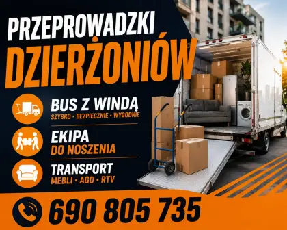 Przeprowadzki Dzierżoniów | Bus z windą | Ekipa do noszenia | Mebli