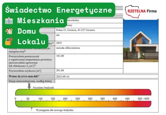 Świadectwo / Certyfikat Charakterystyki Energetycznej w 24h