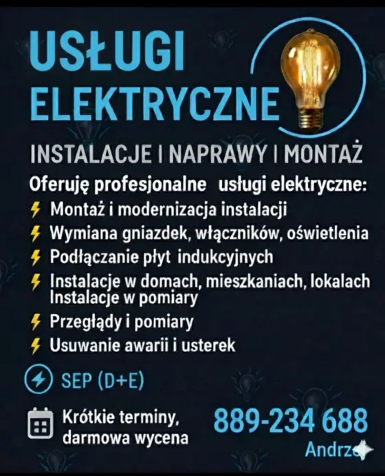 Usługi elektryczne - Uslugi budowlane i remontowe - budowlane-remontowe - Kraków - Małopolskie