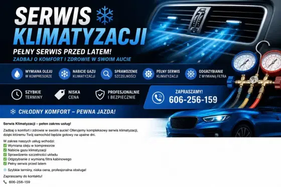 Kompleksowy serwis klimatyzacji samochodowej – świeże powietrze, pełna