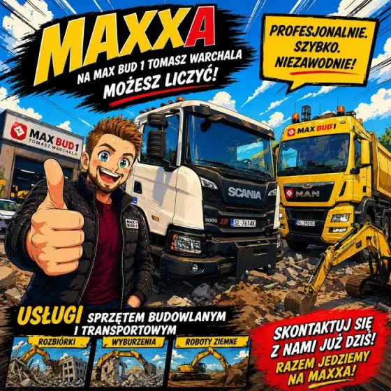 Usługi transportowe WYWROT, HDS, platforma, niskiepodwozie 24h/7dni -