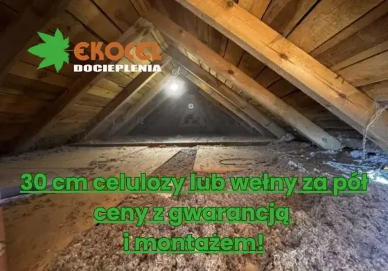 Ocieplenie domu izolacje celuloza wdmuchiwanie ocieplanie poddasza