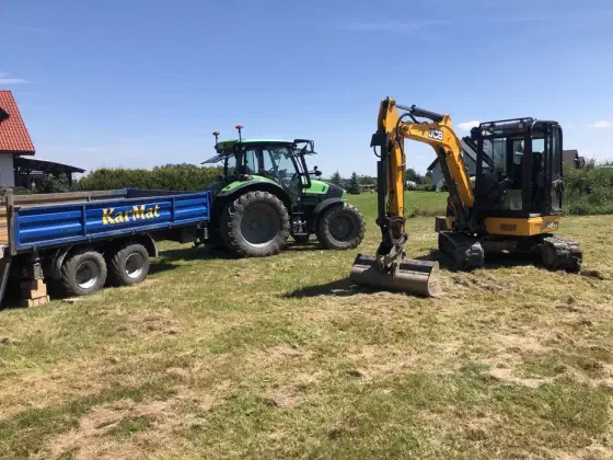 Usługi koparką 5t koparko ładowarką, wyburzenia transport