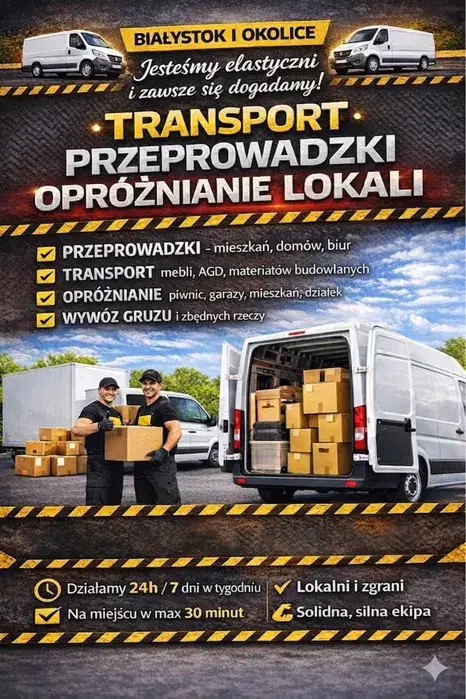 PRZEPROWADZKI BIałystok 24/7 • transport mebli