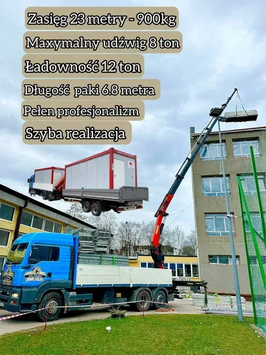 Transport hds Kielce usługi dźwig przyczepa