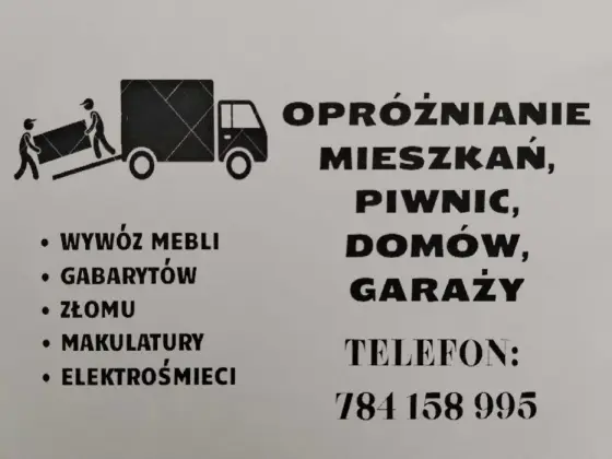 Opróżnianie mieszkań, piwnic, domów i garaży