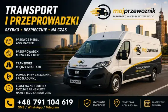 Przeprowadzki Warszawa i cała Polska OD RĘKI | Bus + wniesienie