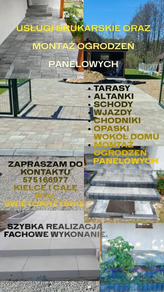 Usługi brukarskie oraz montaż ogrodzeń panelowyc - Uslugi budowlane i remontowe - budowlane-remontowe - Kielce - Świętokrzyskie