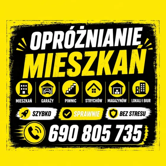 Opróżnianie mieszkań | Wywóz mebli | Piwnice | Garaże | Strychów 24/7