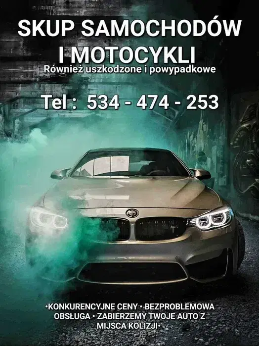 Skup samochodów i motocykli najwyzsze wyceny od reki gotowka w 15 min