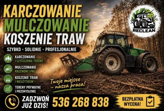 Mulczowanie Karczowanie usuwanie samosiejek mulczowanie wgłębne oraz p